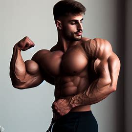 A male bodybuilder posing his high def arms
