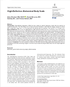 Scientific research paper titled "High-Definition Abdominal Body Scale Focused on Female Abdomen and Flanks HD Liposuction" with abstract and content visible on a page.