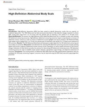 High Definition Abdominal Body Scale Publication to deterimne whether liposuction, tummy tuck, or lipoabdominoplasty is the best alternative.